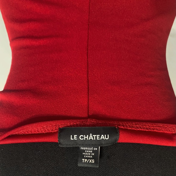 Le Chateau Red Asymmetrical Wrap Dress - Picture 7 of 7